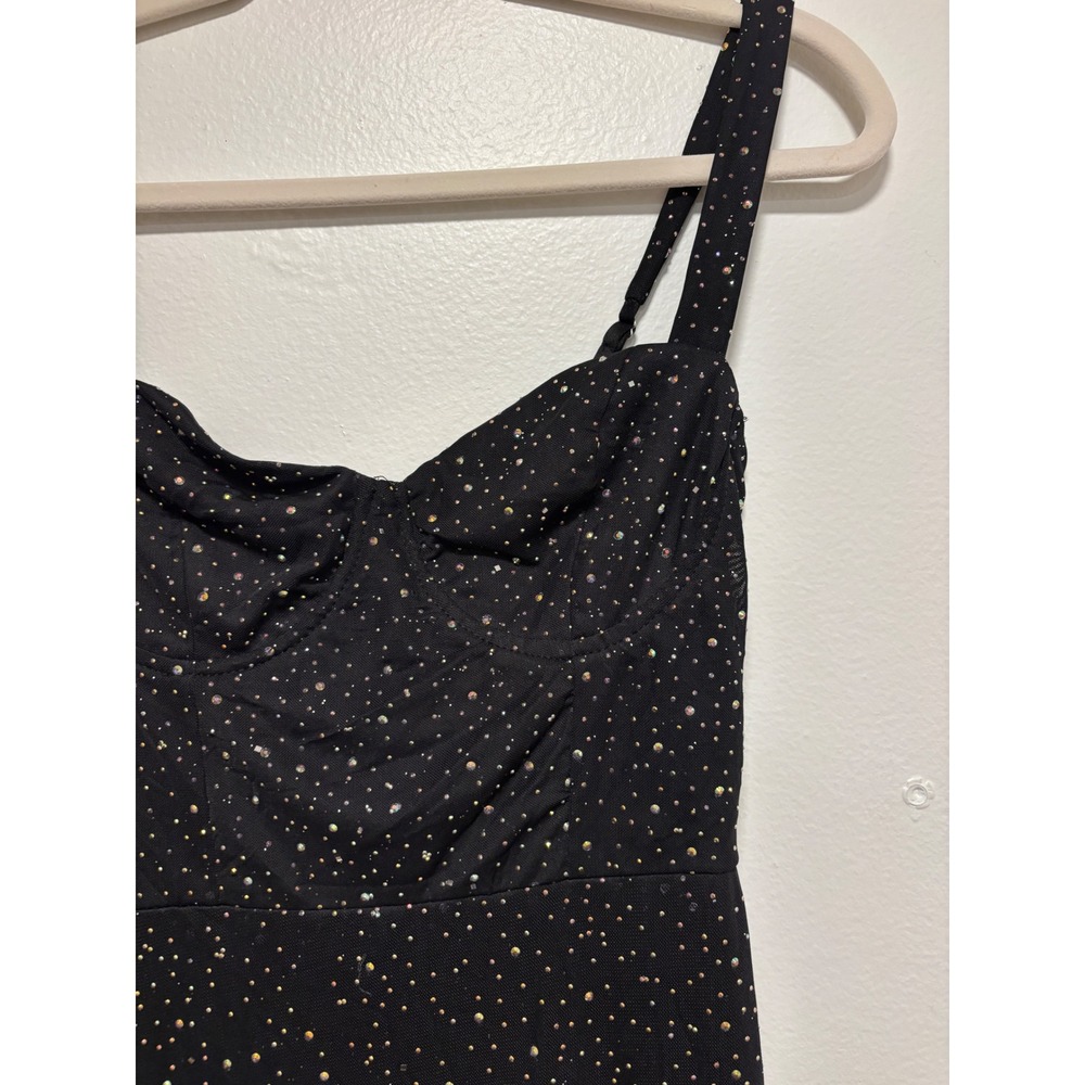 NWT Lulus A-Lister Black Rhinestone Bustier Maxi Dress Small‎ - Picture 7 of 8